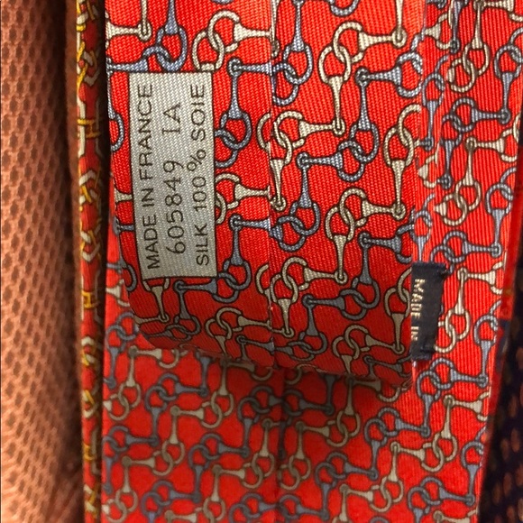 Hermès tie. Horsebits. - Picture 5 of 6
